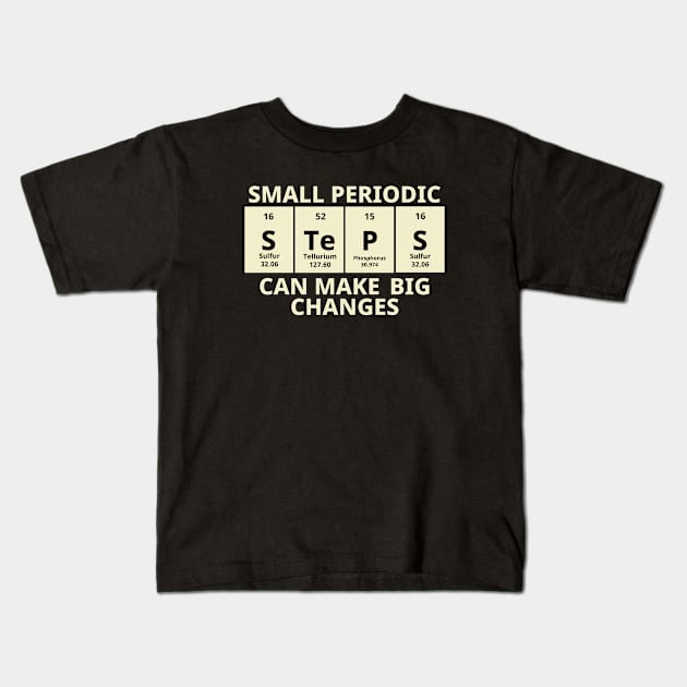 Small Periodic Steps Can Make Big Changes Kids T-Shirt by Texevod